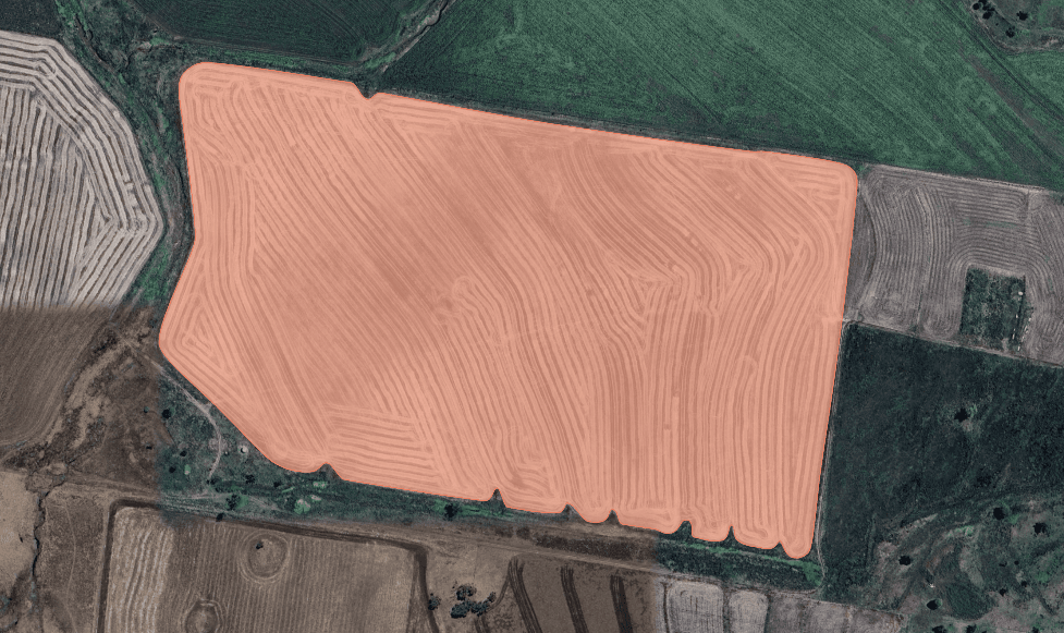 Blanket spray field showing full coverage